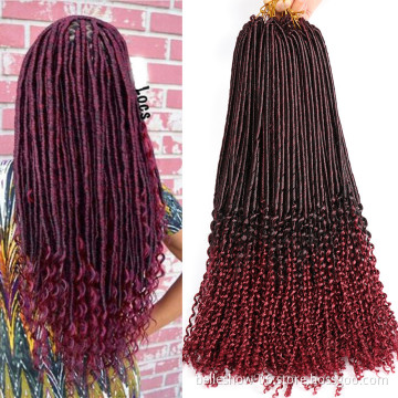 Hot sell wholesale 18inch crochet hair extensions Afro braids for woman  straight goddess faux locs